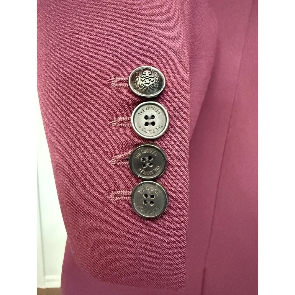 NWT The Kooples Blazer Burgundy Crepe French Designer Size FR/36 US/4